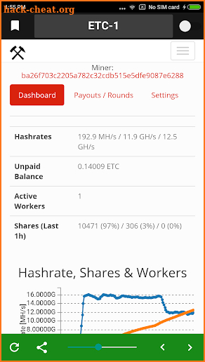 Ethermine Worker Monitor screenshot