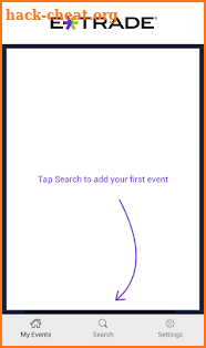 E*TRADE Events screenshot