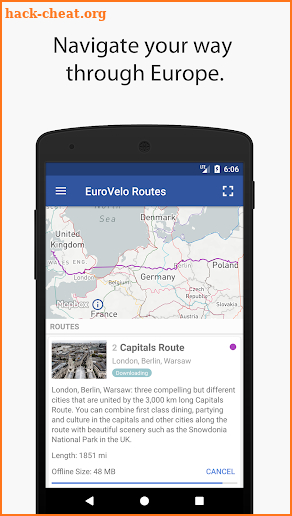 EuroCycle - Offline Maps for EuroVelo Cycle Routes screenshot