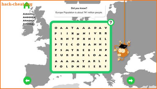 Europe Countries Word Search screenshot