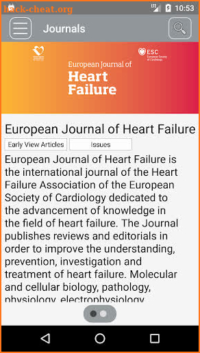 European Jnl of Heart Failure screenshot