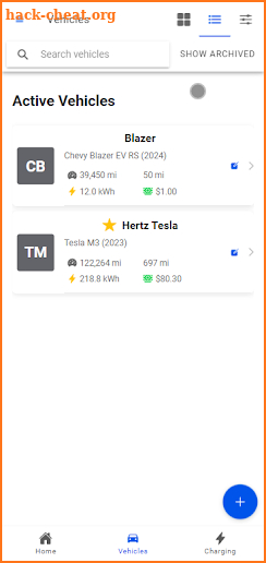 EV Trip Log screenshot