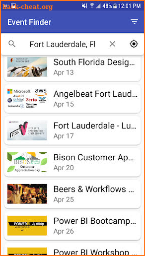 Event Finder screenshot
