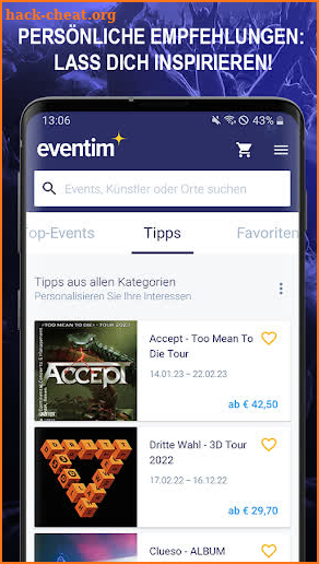 EVENTIM DE: Tickets for Events screenshot