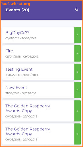 EventMatches  - Admin screenshot