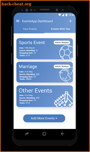 Events App screenshot