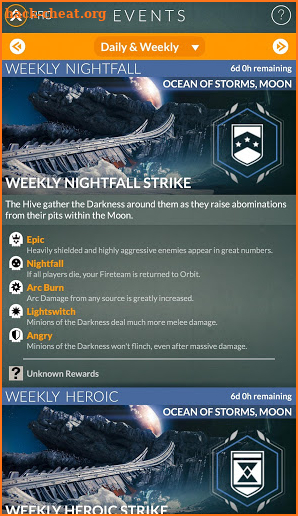 Events for Destiny Legendary screenshot