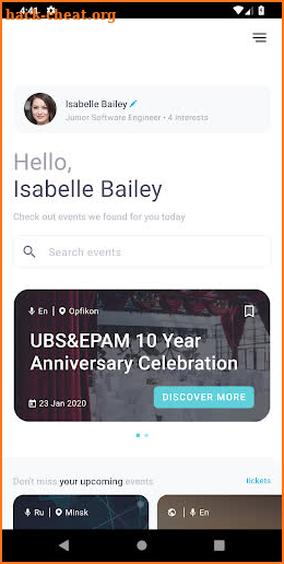 EVENTS MOBI screenshot