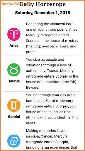 Everyday Horoscopes screenshot