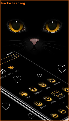 Evil Black Cat Face Emoji Theme screenshot