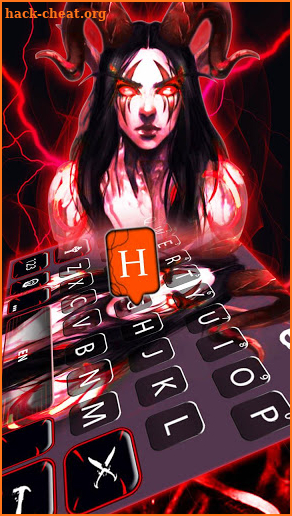 Evil Demon Girl Keyboard Theme screenshot