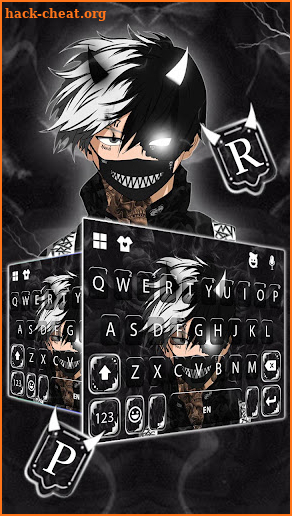 Evil Mask Man Keyboard Background screenshot