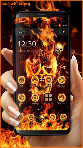 Evil Skull Fire Theme screenshot
