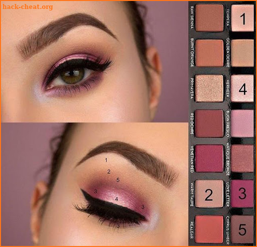 Examples of eye makeup (Step by step) screenshot