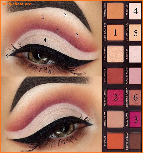 Examples of eye makeup (Step by step) screenshot