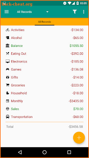 Expense Log screenshot