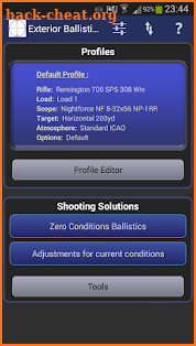 Exterior Ballistics Calculator screenshot