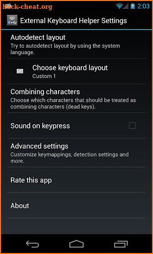 External Keyboard Helper Demo screenshot