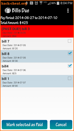 EZ Bill Tracker screenshot