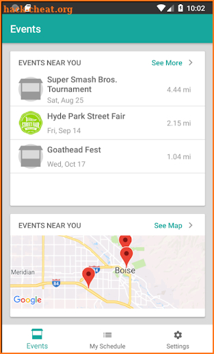 EZUp Events screenshot