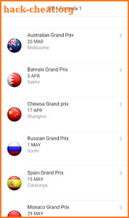 F1 Calendar 2018 screenshot