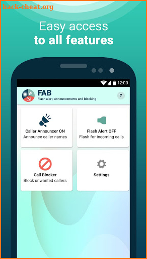FAB – Call Announcer with Flash Alert & Blocker screenshot