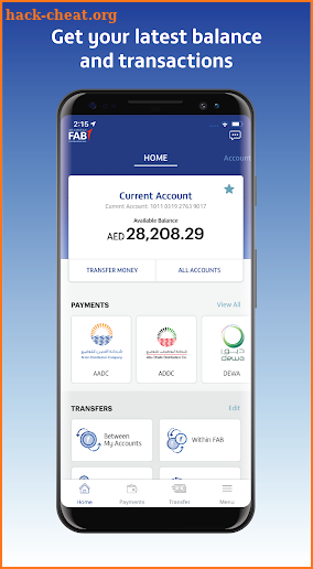 FAB Mobile Banking screenshot