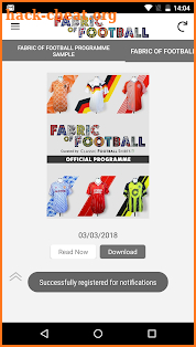Fabric of Football Programme screenshot