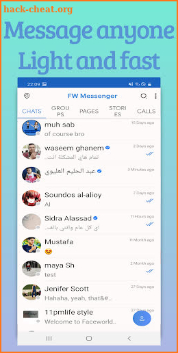 Faceworld Messenger screenshot