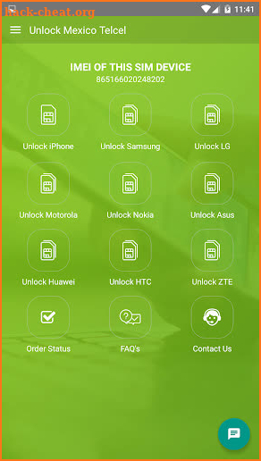 Factory IMEI Unlock Phone on Mexico Telcel Network screenshot