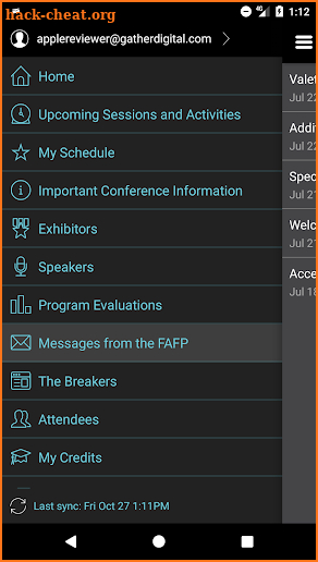 FAFP CME Programs and Meetings screenshot