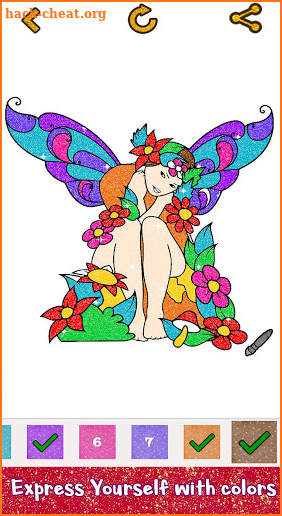 Fairy Glitter Color by Number: Girls Coloring Book screenshot