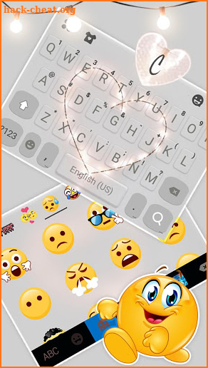 Fairy Lights Heart Keyboard Theme screenshot