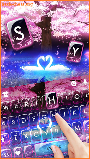 Fairy Swan Lake Keyboard Background screenshot
