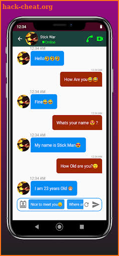 Fake Call & Video - Stickwar screenshot