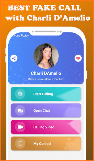 fake call Charli D'amelio  live chat video _prank screenshot