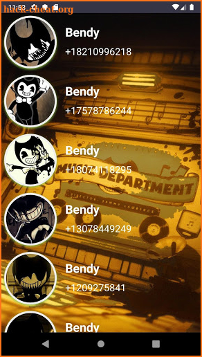 Fake call from bendy screenshot