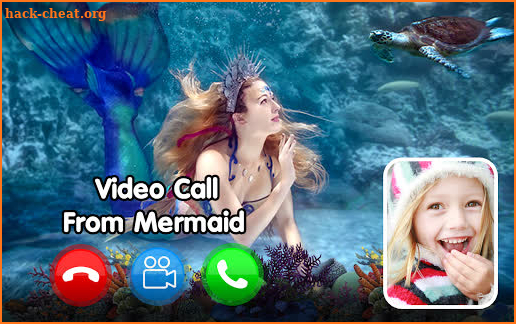 Fake call from mermaid game with fake text message screenshot