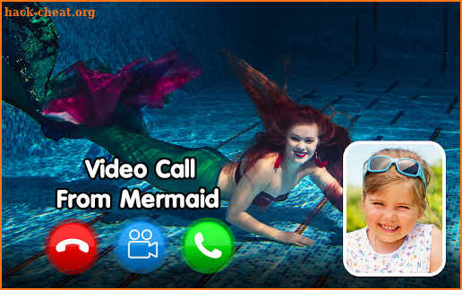 Fake call from mermaid game with fake text message screenshot