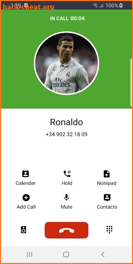 Fake call from Ronaldo screenshot