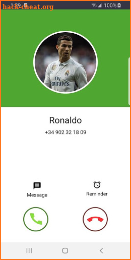 Fake call from Ronaldo screenshot