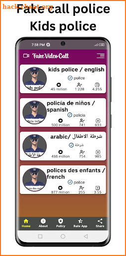 Fake call police : kids police screenshot