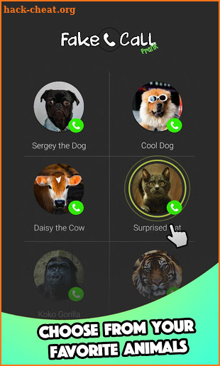 Fake Call Prank- Animals screenshot