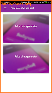 Fake Instagram chat and post screenshot