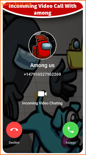 fake live chat and call Scary from among us-prank screenshot
