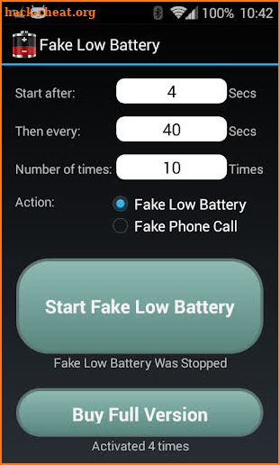 Fake Low Battery screenshot