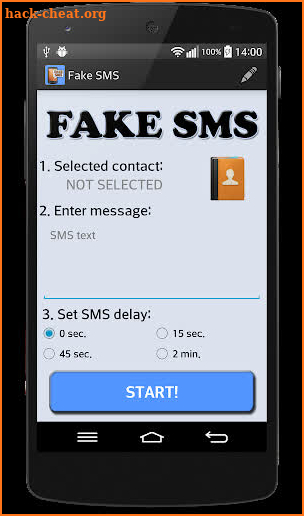 FAKE SMS message screenshot