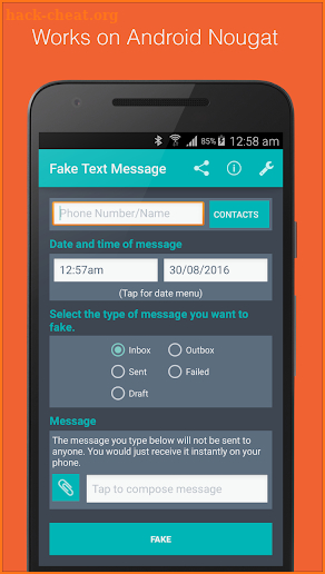 Fake Text Message screenshot