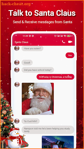 Fake video call from Santa screenshot