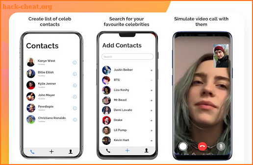 Fake video call with celebrities - WeFlex FaceTime screenshot